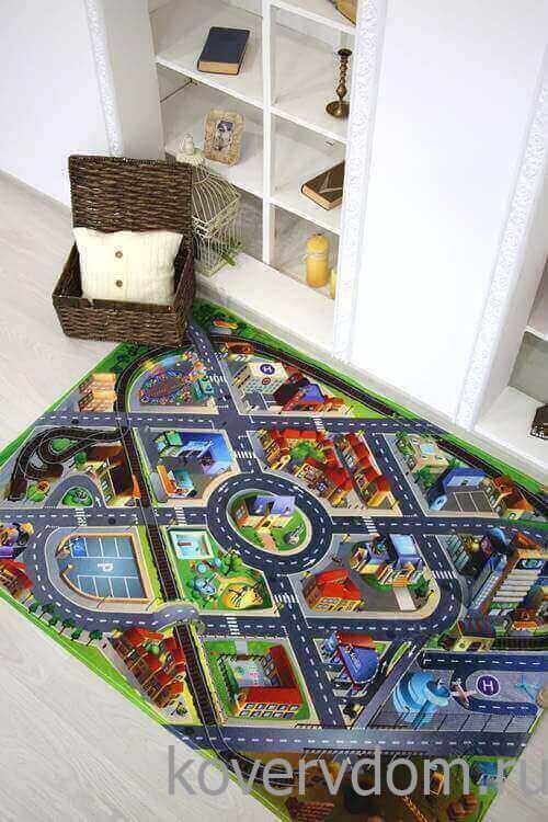 Детский развивающий 3D ковер Сказочный Городок с железной дорогой 86000