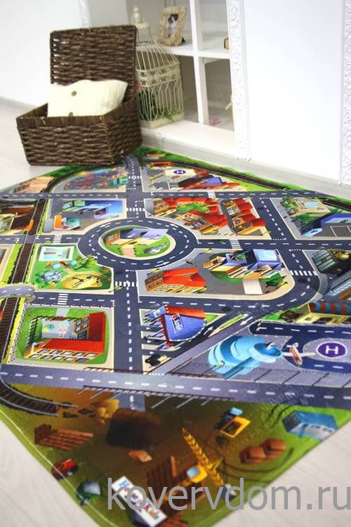 Детский развивающий 3D ковер Сказочный Городок с железной дорогой 86000