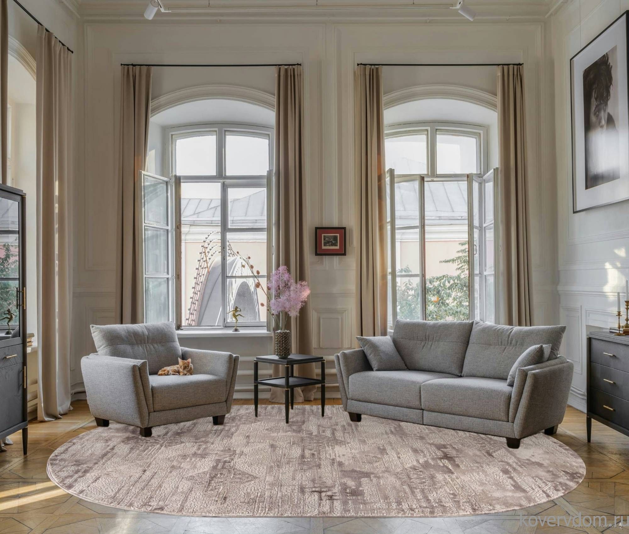 Ковер BRAND O2118 680 CREAM / BROWN Овал