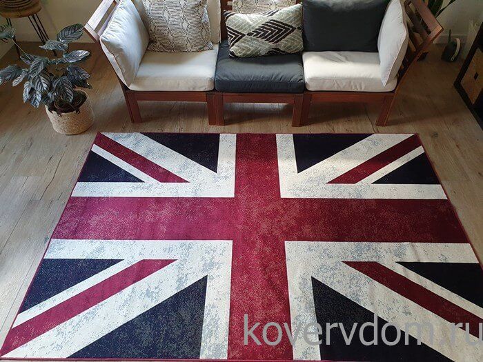 Ковер из вискозы и хлопка Royal Palace 14793 6010 Британский Флаг