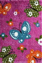 Разноцветный круглый ковер для детей Бабочки FANTASY 12006-170