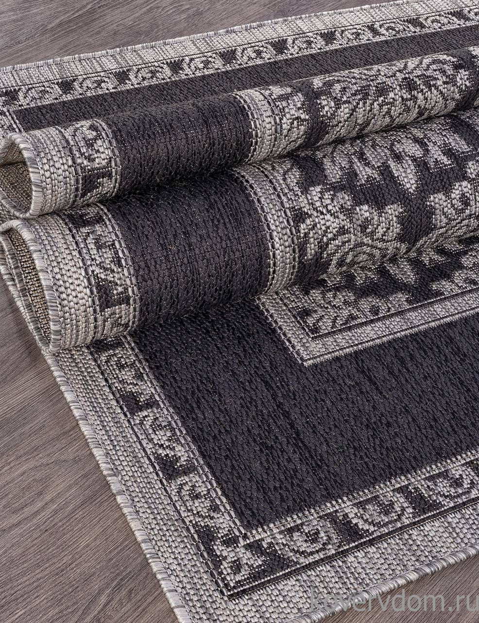 Ковер циновка VEGAS S001 BLACK-GRAY