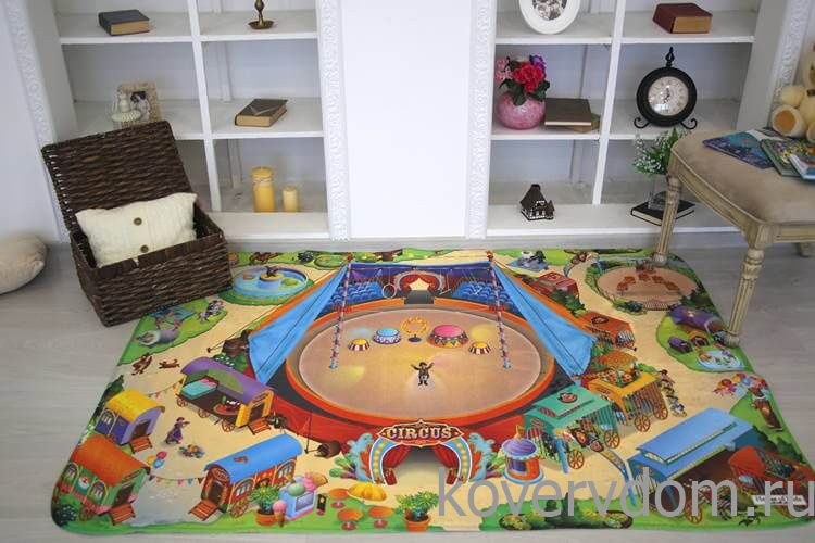 Детский развивающий 3D ковер Цирк Шапито 86028
